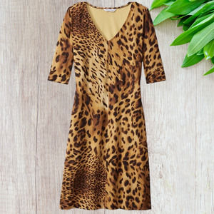 (68% OFF) NWT Tommy Bahama Animal Print Dress Monzo Wood STRETCHY SMALL/PETITE